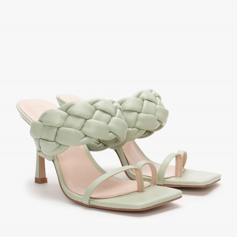 PrettyLittleThing Braided Heels - Sage green